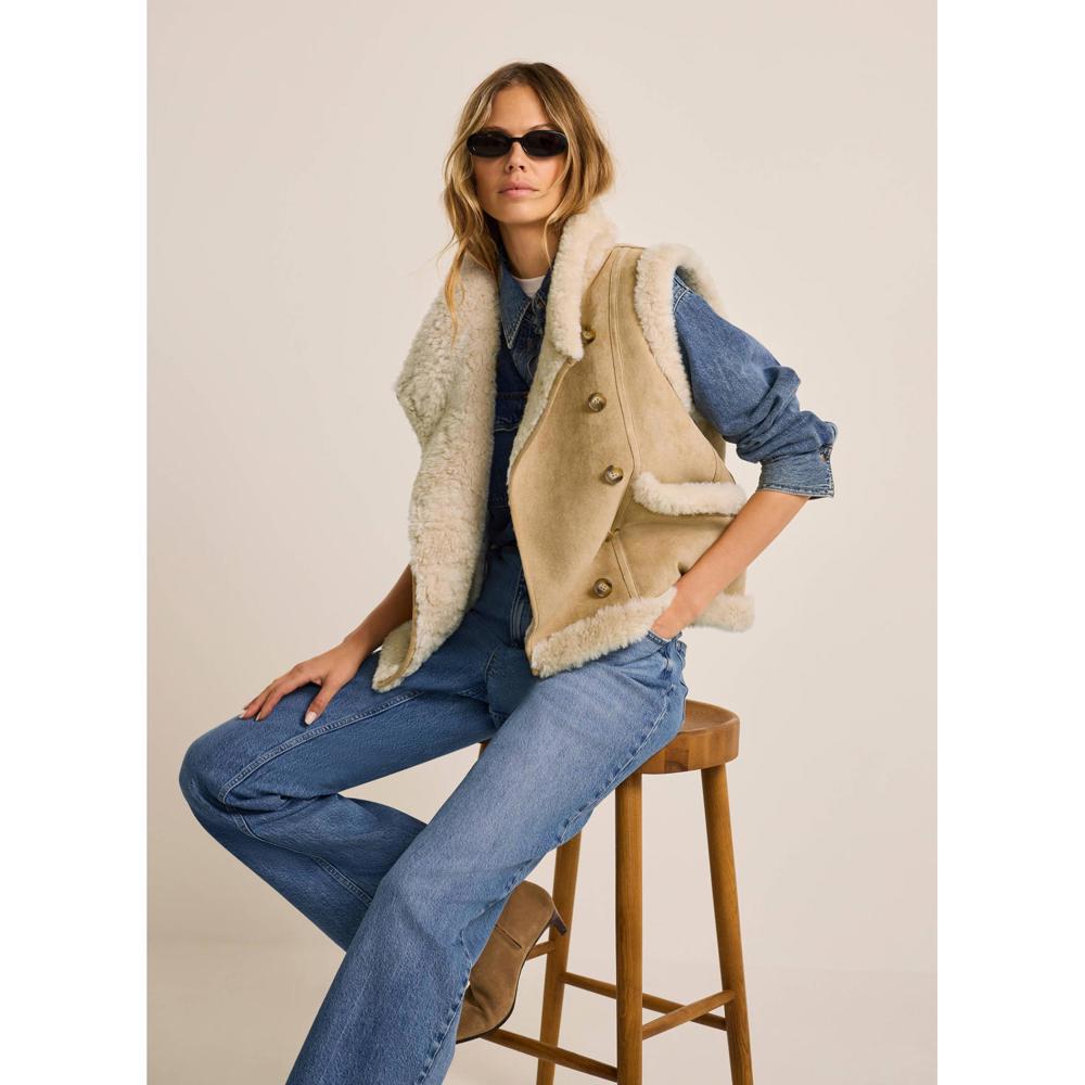 Mint Velvet Suede Faux Fur Gilet